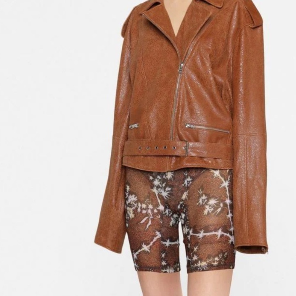 KNWLS brown lena floral print shorts